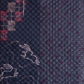 ★和柄キルティング♪波兎・ボーダー(濃紺)♪105×50★【NE1437-A】