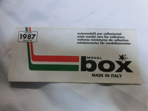 BOX MODEL ITALY チラシカタログ ボックス チラシ 1987 当時物 部分折れ 汚れ しみ スレ有 ジャンク