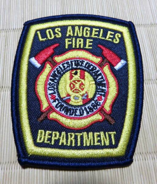 黒紺黄　赤斧◆新品LA　Los Angeles Fire Department California CA LAFD　ロサンゼルス　消防　刺繍ワッペン　激渋■洋服・衣類・衣服DIY