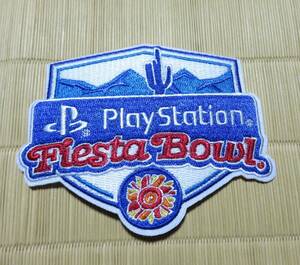 青白◆新品USフィエスタ・ボ－ル　アメフトFiesta Bowl カレッジフットボール　ボウル・ゲームPlayStationワッペン◎アメリカ　サボテン