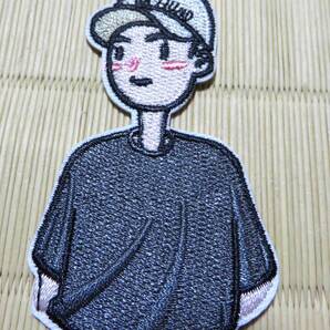 萌男前◎新品イケメン 爽やか 好青年 男前 帽子 Tシャツ 刺繍ワッペン■洋服・衣類・衣服DIY ◇サバゲー・ミリタリー ファッション
