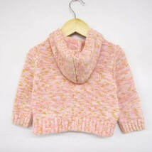 ジョーフレッシュ 70㎝相当 ジップパーカー ニット アウター 女の子用 6-12Mサイズ ピンク ベビー 子供服 Joe fresh_画像2