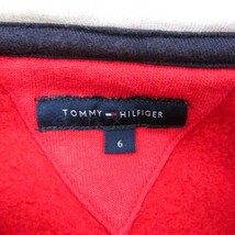 トミー ヒルフィガー 裏起毛 スウェットパーカー ジップジャケット アウター 女の子用 6 114位サイズ 赤白 キッズ 子供服 Tommy Hilfiger_画像3