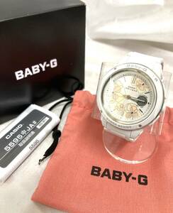 超美品　カシオ CASIO ホワイト レディース BGA-150FL-7AJF フローラル　ダイヤルシリーズ ベビージー 腕時計