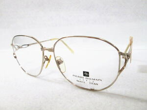 店頭展示品【PIERRE BALMAIN PARIS ヴィンテージ 眼鏡 No613】ピエールバルマン/メガネ/チタン/金属フレーム/ゴールド×ホワイト/現状品