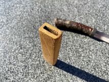 アウトドアナイフ　鉈　片刃　ハンドメイド　木製鞘　検　キャンピング　登山　トレッキング_画像6