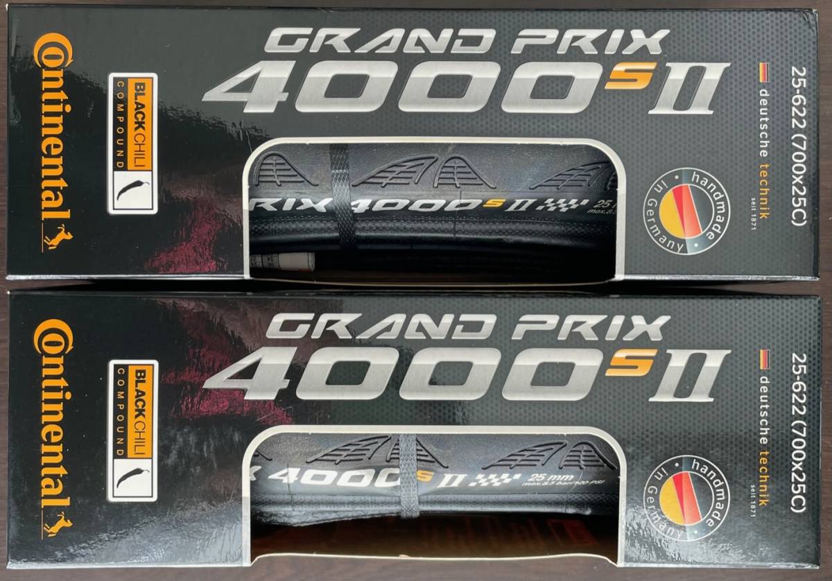 Continental(コンチネンタル) GRAND PRIX 4000S2 ブラック 700x25C 2本セット 新品送料込み