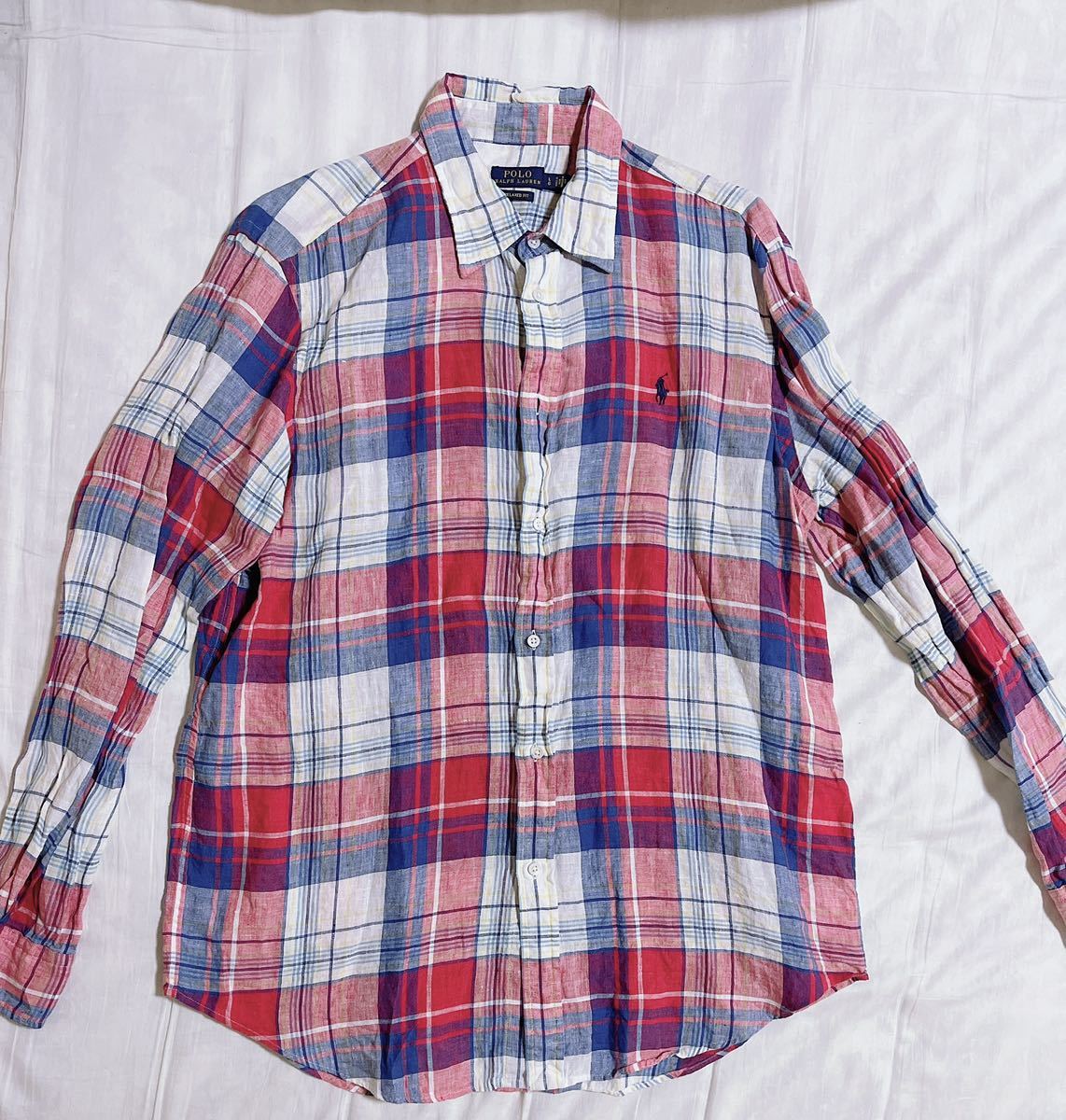 PayPayフリマ｜90年代 Ralph Lauren BDシャツ リネン ワンポイント 