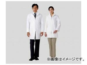 アズワン/AS ONE ジップアップ白衣ハーフコート（オフホワイト） 男性 113-90 サイズ:S,M,L,LL,3L