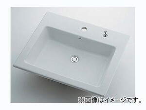 カクダイ 角型洗面器 1ホール・ポップアップ独立つまみタイプ 品番：493-008H JAN：4972353003198