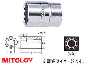 ミトロイ/MITOLOY 1/2(12.7mm) スペアソケット(スタンダードタイプ) 6角 10mm 4H-10