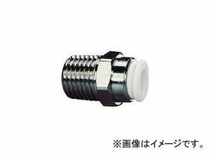 千代田通商/CHIYODA ファイブSUSメイルコネクタ 白 12mm・R1/4 FS1202MW(3137546) JAN：4537327046047