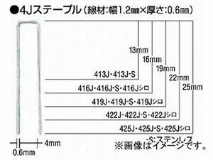 MAX タッカ用4Jステープル(白)肩幅4mm 長さ25mm 5000本入り 425J-WHITE(4516737) JAN：4902870034740