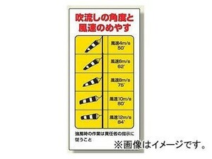 ユニット/UNIT 玉掛関係標識 吹き流し角度と風速のめやす 品番：327-21