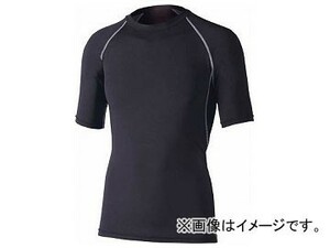 おたふく 冷感・消臭パワーストレッチ半袖クルーネックシャツ ブラック M JW-628-BK-M(8184522)