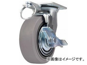 SAMSONG CASTER 重荷重用キャスター 自在 ゴム車200mm ブレーキ付 TP6680-MIR-TG-TLB(7672276)