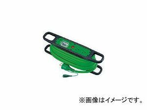 日動工業/NICHIDO ハンドリール 100V 3芯×10m 緑 アース漏電しゃ断器付 HREB102G(3272605) JAN：4937305011867