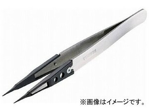 ホーザン (HOZAN) ESDチップピンセット 静電気対策 先端幅0.4mm 全長125mm 本体材質:ステンレス チップ:PEEK P-641-S