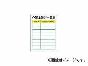 ユニット/UNIT 作業主任者職務板 作業主任者一覧表・エコユニボード・600×450 80830(4126564) JAN：4582183906011