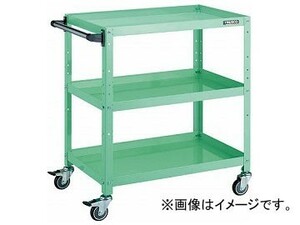 トラスコ中山 ラビットワゴン 700×450 ハンドル付 ウレタン車輪 YG色 RBW-773HU YG(8183180)