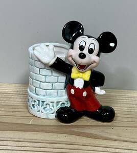 ミッキーマウス ペン立て ディズニー レトロ ビンテージ 陶器置物