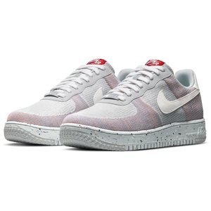 ☆NIKE AIR FORCE 1 CRATER FLYKNIT (GS) 灰/白/薄赤/青 24.5cm ナイキ エア フォース 1 クレーター フライニット GS DH3375-002