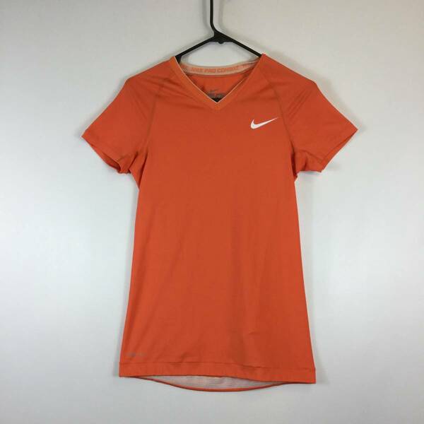 NIKE PRO COMBAT インナーシャツ 半袖 オレンジ レディースLサイズ 395214