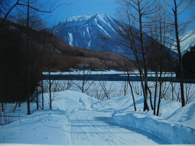 Ryoichi Wakai, Snowy Lakeside, Framed paintings from rare art books, Comes with custom mat and brand new Japanese frame, free shipping, Painting, Oil painting, Nature, Landscape painting