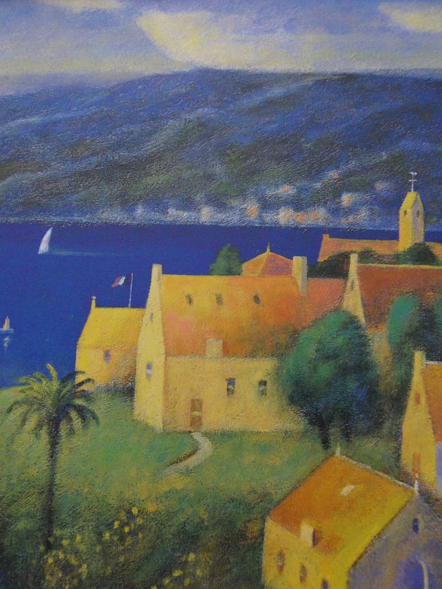 Kunihiko Kuroki, Southern French sunny wind, Framed paintings from rare art books, Comes with a custom made mat, made in Japan, brand new and framed., free shipping, painting, oil painting, Nature, Landscape painting