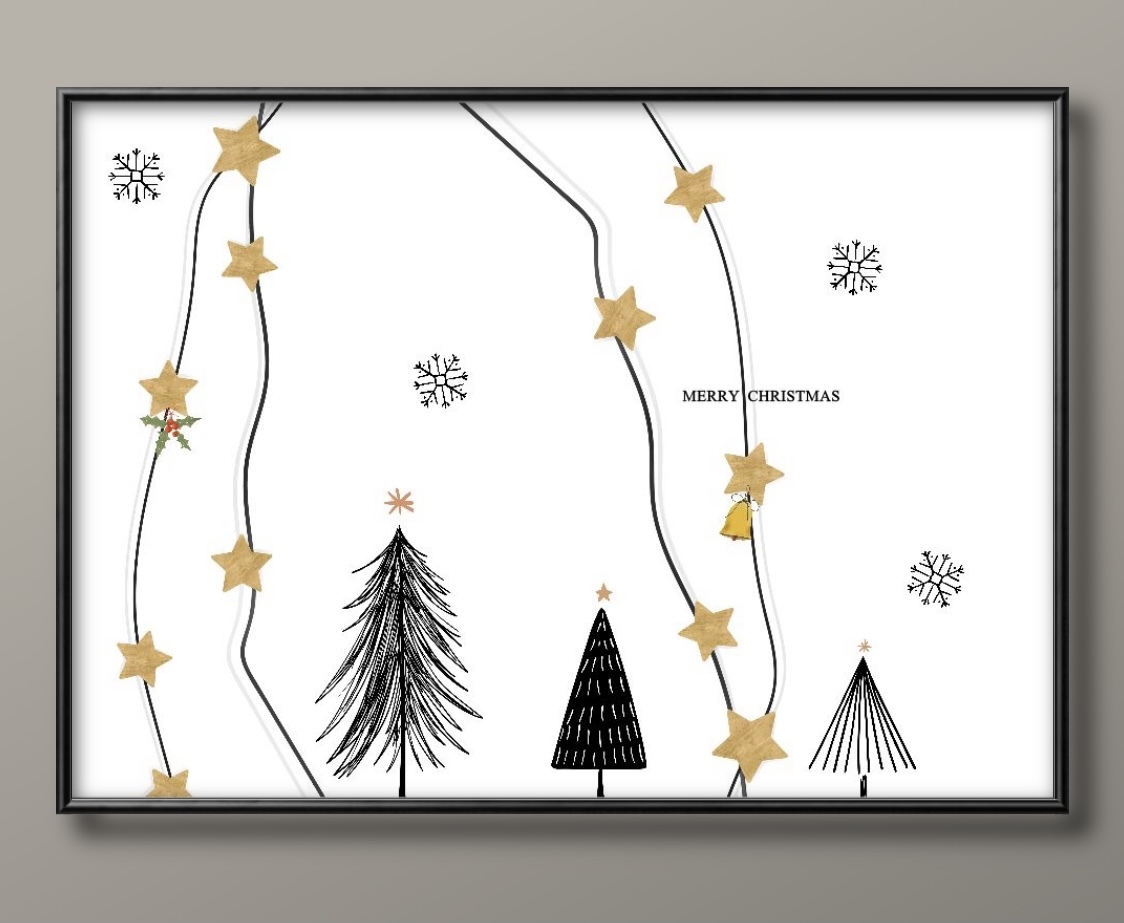 1-9197■Kostenloser Versand!! A3-Poster Weihnachtsbaum Noel Skandinavien/Korea/Malerei/Illustration/Matt/Limitiert in unserem Shop, Residenz, Innere, Andere