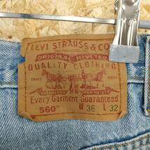 HB971【2003】Levi's リーバイス 560 ルーズフィット テーパード デニムパンツ W36 L32 ボタン裏表212 ジーンズ 古着【130102000022】_画像7