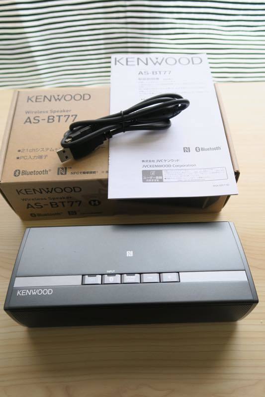 KENWOOD AS-BT77 Bluetoothスピーカー 重低音/NFC搭載/ケンウッド シルバー( 良品) 