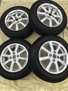 スタッドレスタイヤ ホイールセットBRIDGESTONE ブリヂストン 165/70R14 バリ山 溝7.4mm実測 16年製　14×5 1/2J 100-4H 4本　直接引取歓迎