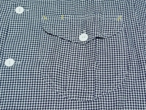 美品[Bm7]米国製ギンガムチエックワークシャツブラウスS(36)白/黒ロカビリー_画像9