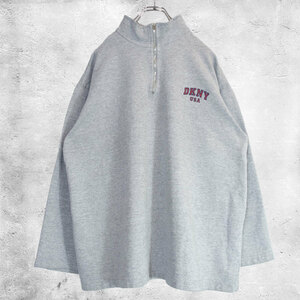 DKNY half Zip sweat sweatshirt one Point embroidery Logo 