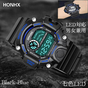  sport wristwatch wristwatch clock digital type LED digital wristwatch digital bicycle sport outdoor camp running man and woman use blue 2