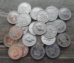 50枚 1947~1951年 イギリス シリング ライオンデザイン コイン 美品本物綺麗にポリッシュされていてピカピカのコインです