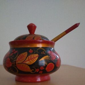 ホフロマ塗り ホフロマ お土産 おみやげインテリア 置物 シュガーポット 調味料入れ 入れ物 イチゴ スプーン 雑貨