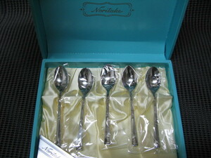  Noritake /Noritake* coffee spoon 5 pcs set *18-8 stainless steel * unused storage goods ②