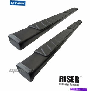 Nerf Bar タイガーライザー4インチブラックサイドステップナーフバーフィット05-22トヨタタコマダブルキャブ TYGER RISER 4inch Black Sid