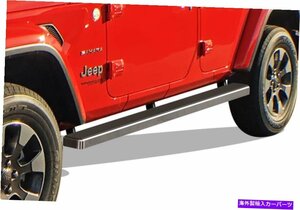 Nerf Bar プレミアム4 iboardサイドステップフィット18-22ジープラングラーJL 4dr Premium 4 iBoard Side Steps Fit 18-22 Jeep Wrangle