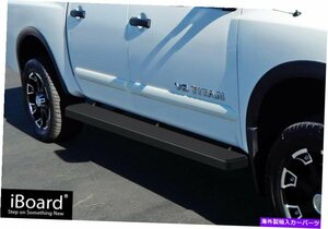 Nerf Bar プレミアム5 ブラックiboardサイドステップフィット04-22日産タイタンクルーキャブ Premium 5 Black iBoard Side Steps Fit 04