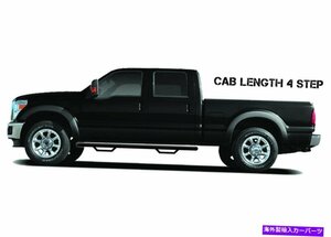 Nerf Bar n-fabテクスチャブラックキャブの長さ17-19フォードF250 F350クルーキャブ用のステップバー N-Fab Textured Black Cab Length Ne