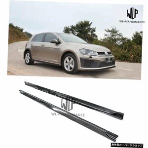 フォルクスワーゲンゴルフ7Mk7R400車体キット2014-2016 High Quality Carbon Fiber Side Skirts Car Styling for Volkswagen Golf 7 Mk7 R