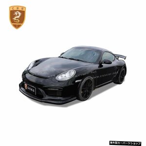 ポルシェ9872009-2012GT4スタイルフロントバンパーリアスプリッターリアスポイラーウィングボディキットオートアクセサリー For Porsche 9