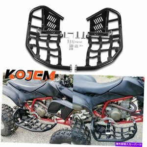 Nerf Bar ペアブラックナーフバーホンダTRX450R TRX 450ER SPORTRAX 450用のペグヒールガード Pair Black Nerf Bars Peg Heel Guard For H