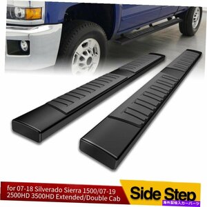 Nerf Bar 07-18のシボレーシルバラード/シエラダブルキャブサイドステップ6 ナーフバーランニングボード for 07-18 Chevy Silverado/Sier