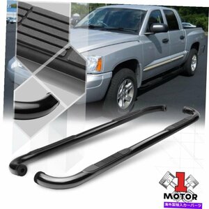 Nerf Bar 05-11 RAM/DODGE DAKOTA QUAD/CREWのブラック3 サイドステップNERFバーランニングボード Black 3 Side Step Nerf Bar Running