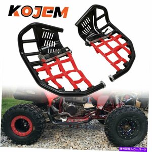 Nerf Bar ホンダTRX450R 450ERスチールスポラックス450ブラック/レッド用のネルフバーペグヒールガード Nerf Bars Peg Heel Guard For Hon