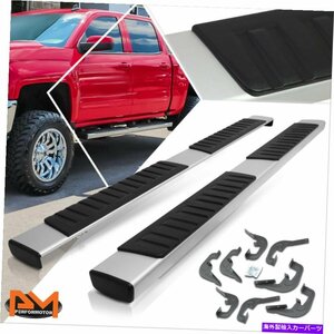 Nerf Bar 07-19シボレーシルバラード/GMCシエラクルーキャブ6 サイドステップナーフバーランニングボード For 07-19 Chevy Silverado/GMC